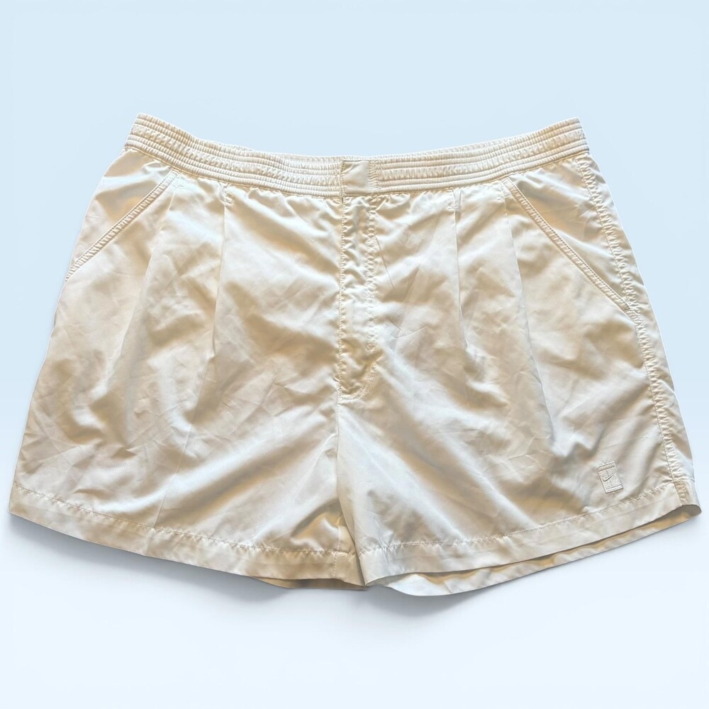 Vintage Nike Court Tennis Shorts Mens XL White 4.5 Inseam Elastic Waist Pockets